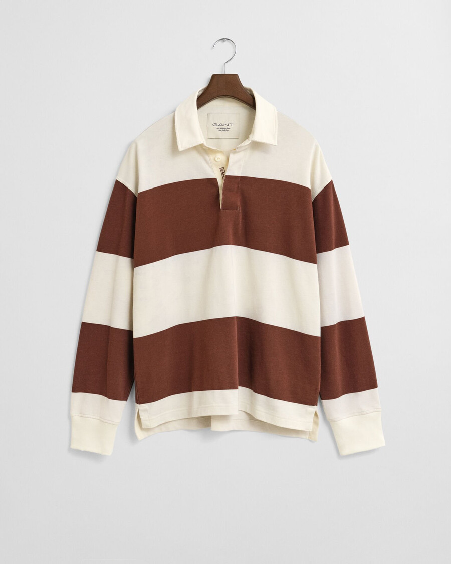 block striped heavy rugger - mahogany brown