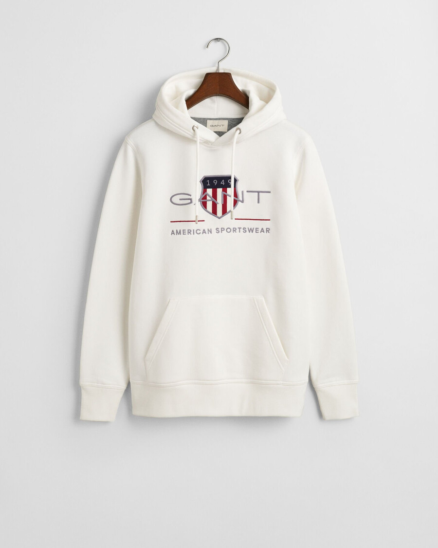 archive shield hoodie - eggshell