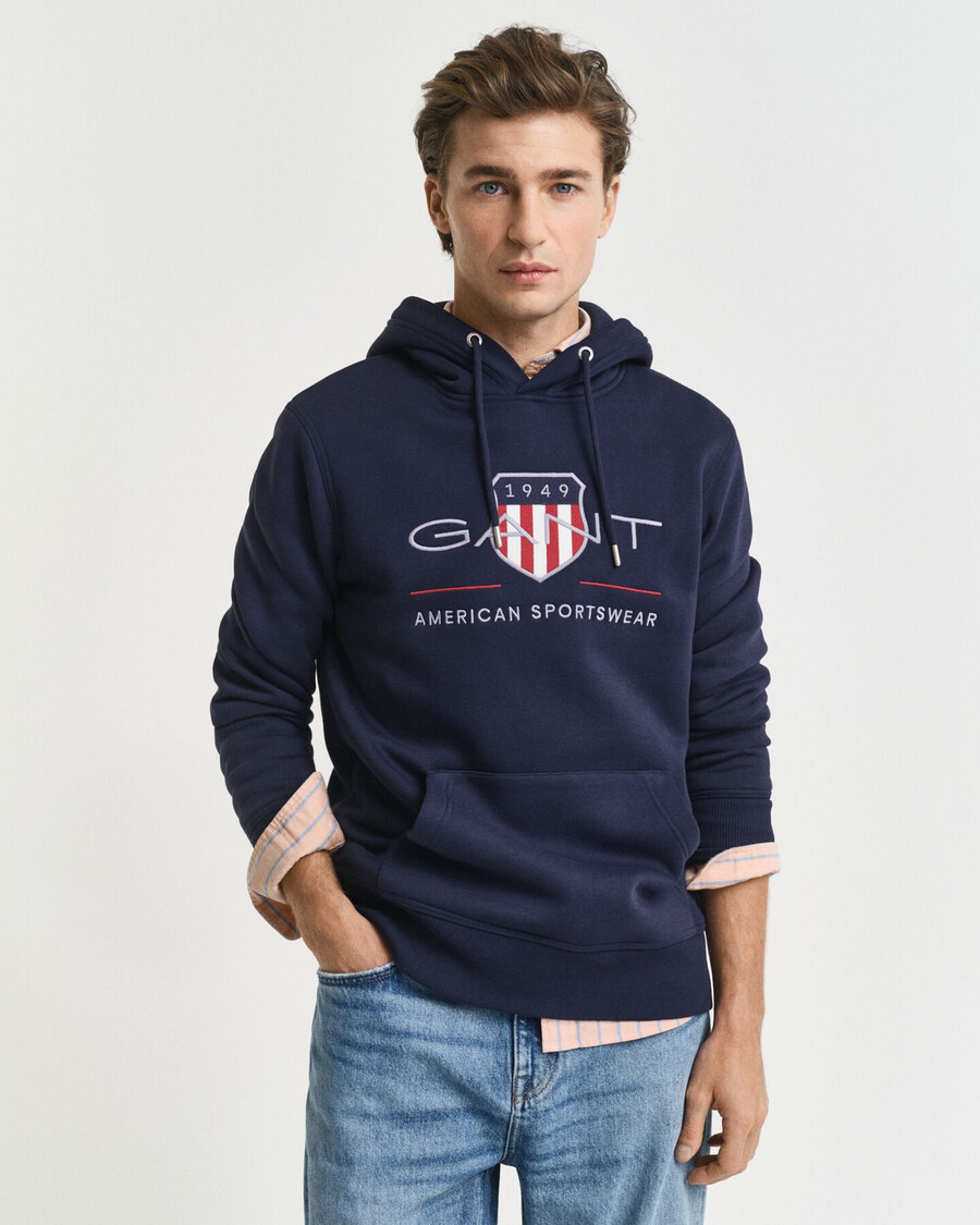 archive shield hoodie - evening blue