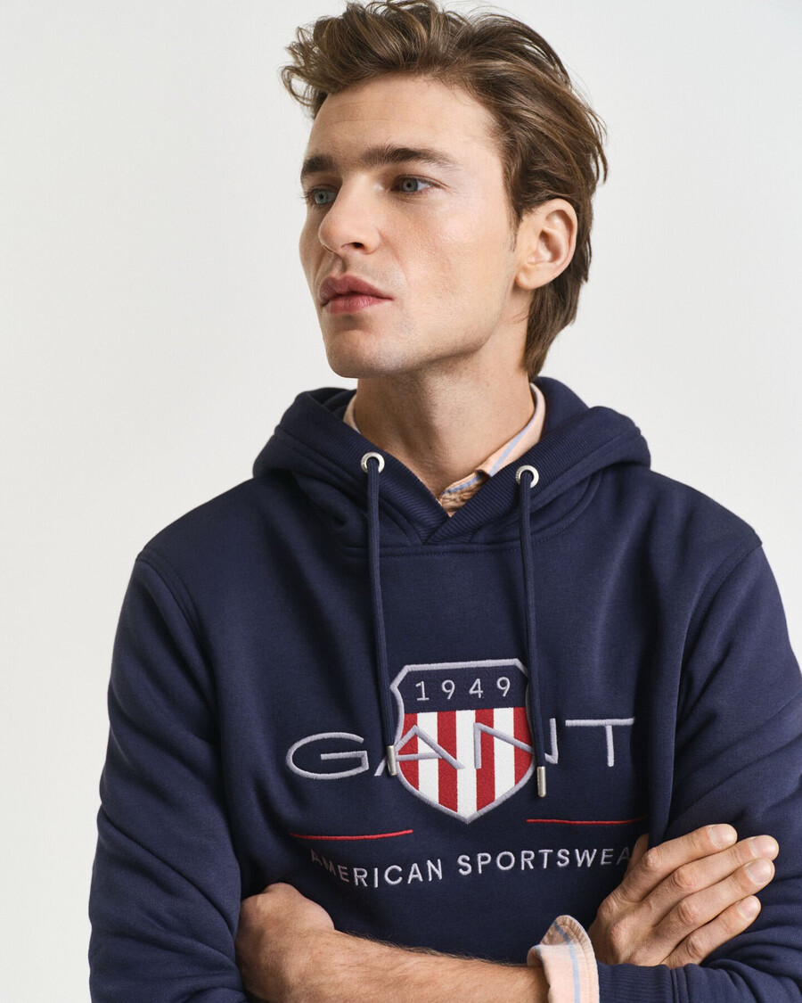 archive shield hoodie - evening blue