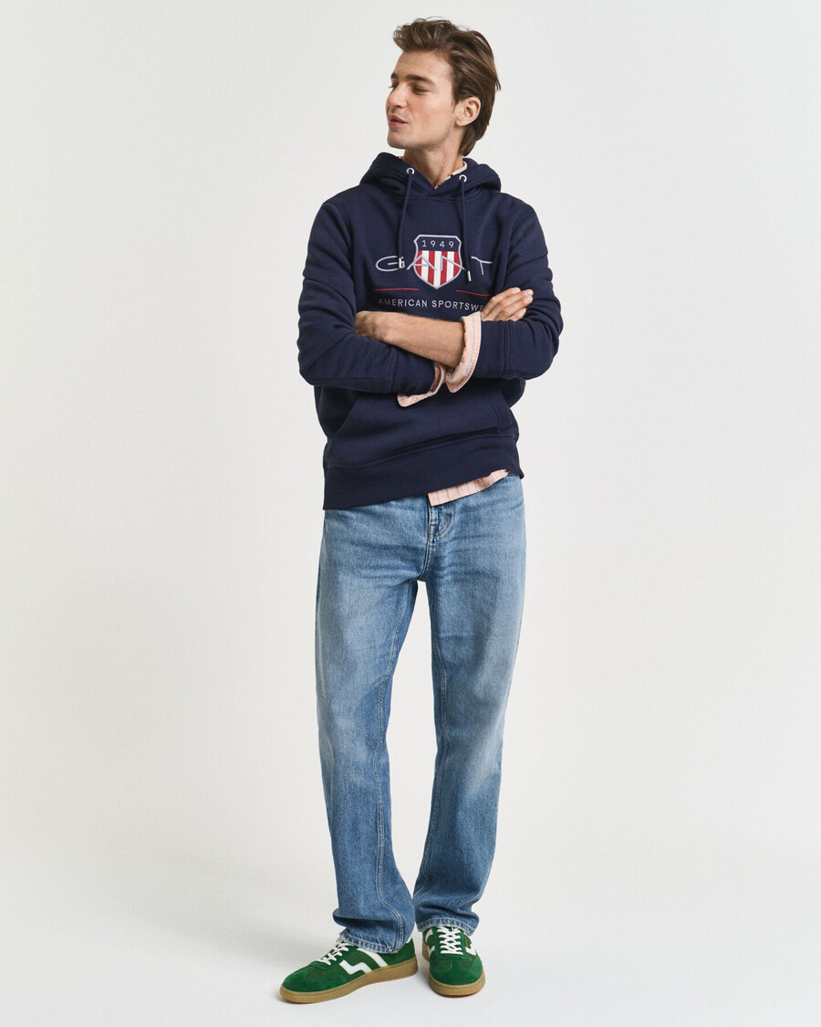 archive shield hoodie - evening blue