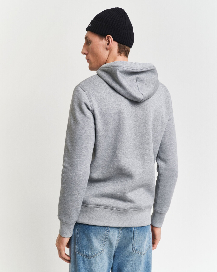archive shield hoodie - grey melange