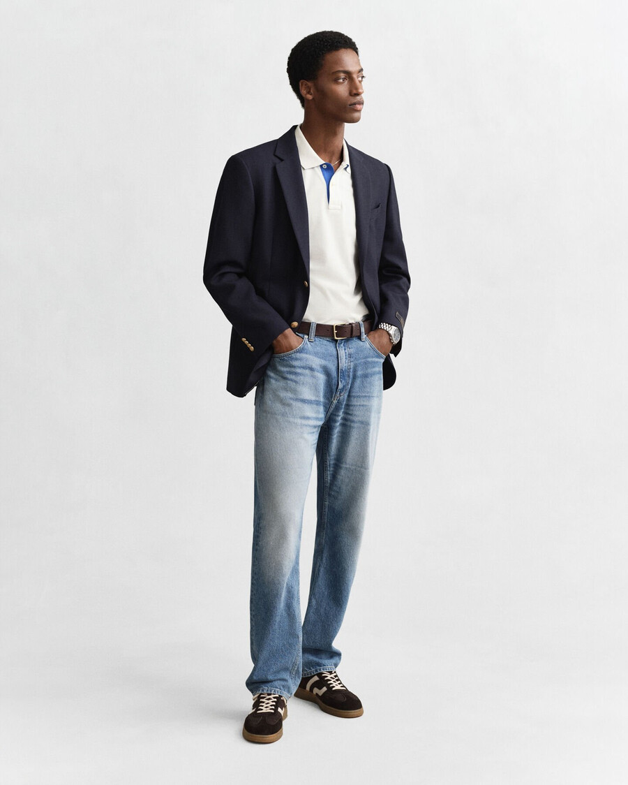 contrast piqué polo shirt - eggshell