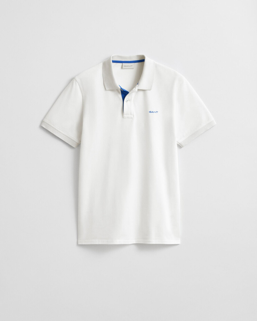 contrast piqué polo shirt - eggshell
