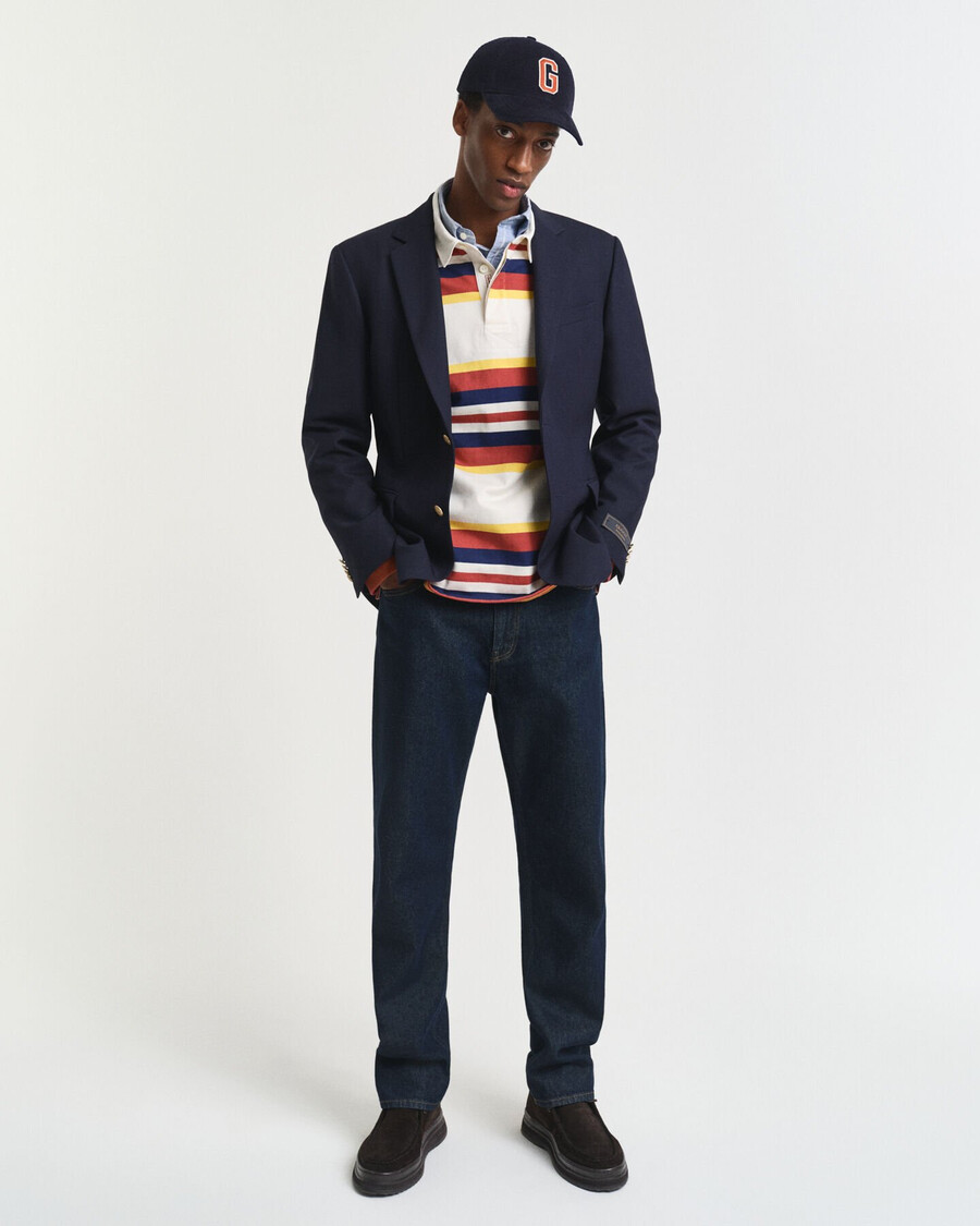 striped heavy rugger - modern rust