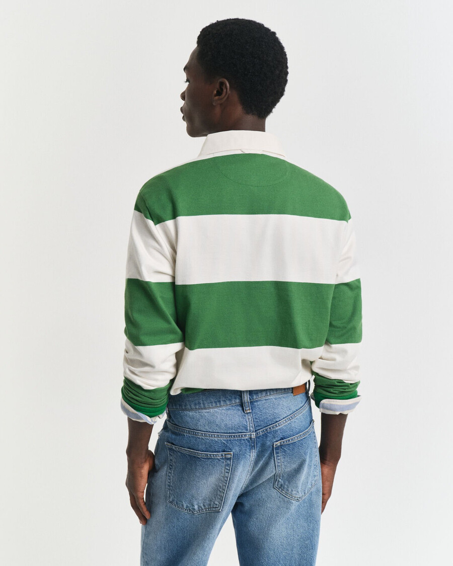 block striped heavy rugger - grass green