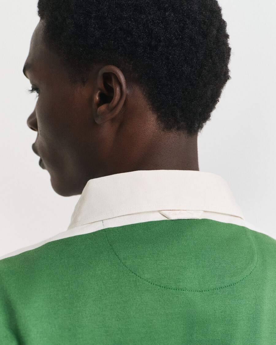 block striped heavy rugger - grass green