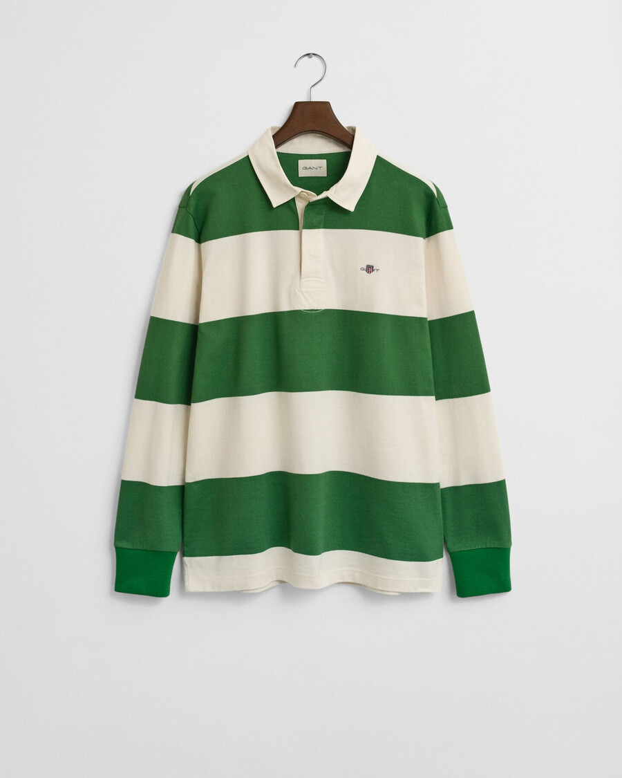 block striped heavy rugger - grass green