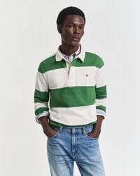 block striped heavy rugger - grass green