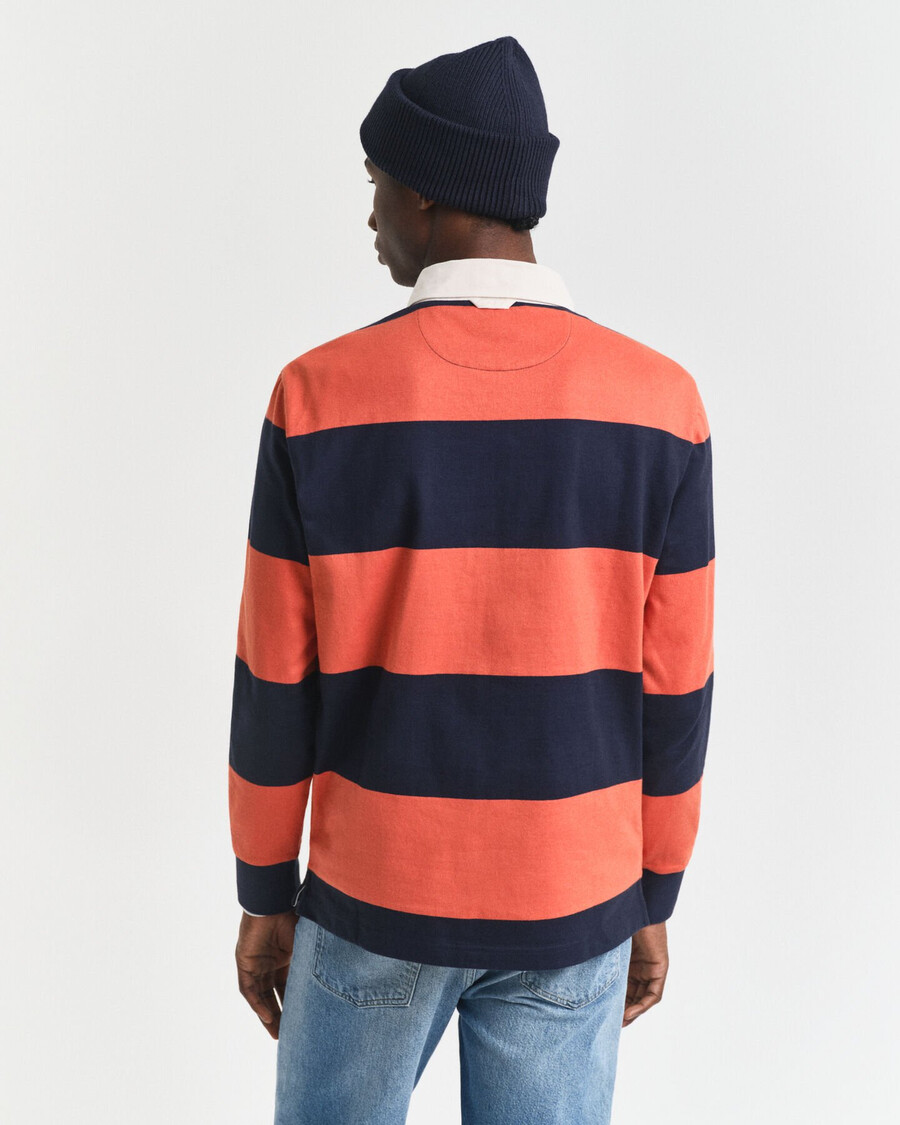 block striped heavy rugger - evening blue