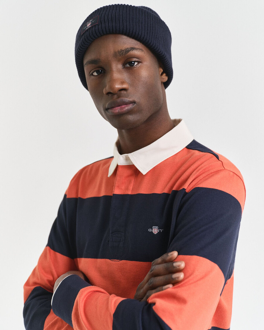 block striped heavy rugger - evening blue