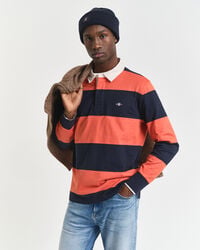 block striped heavy rugger - evening blue