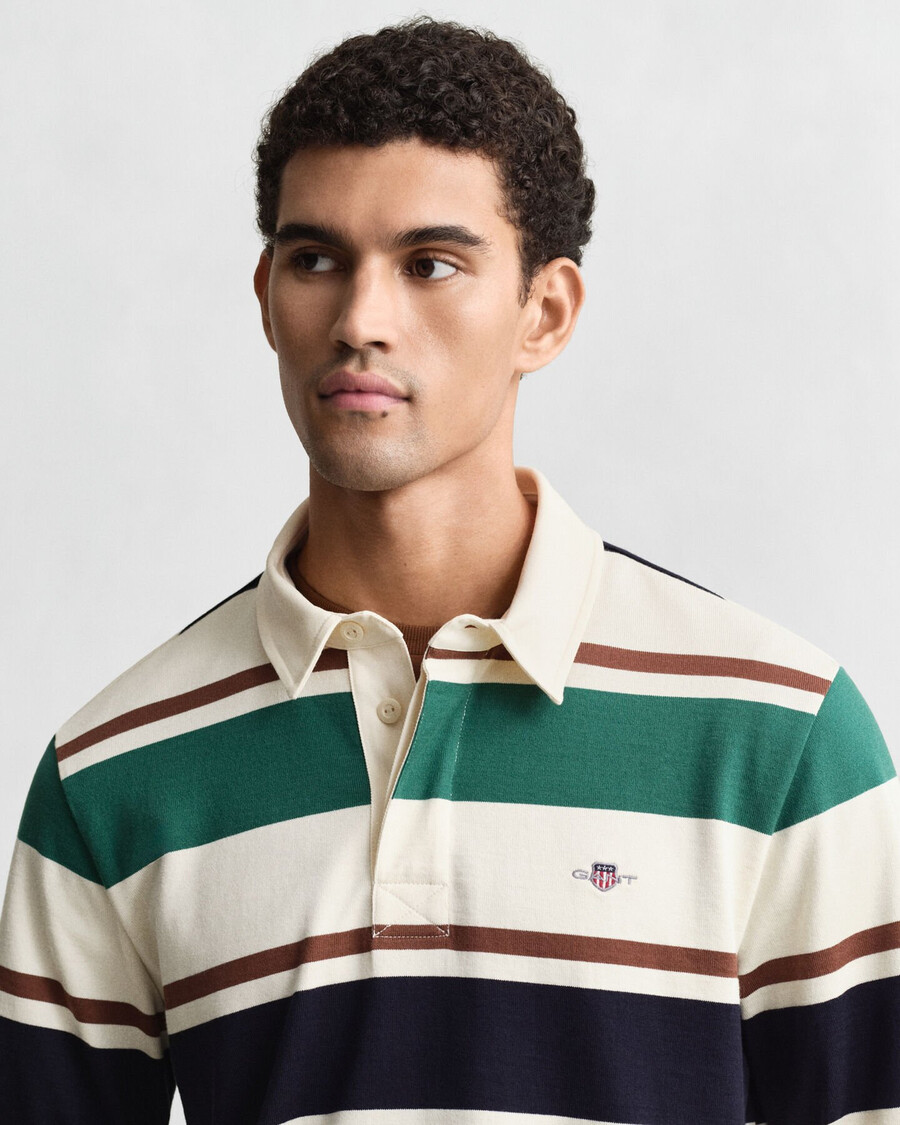 striped heavy rugger - cream