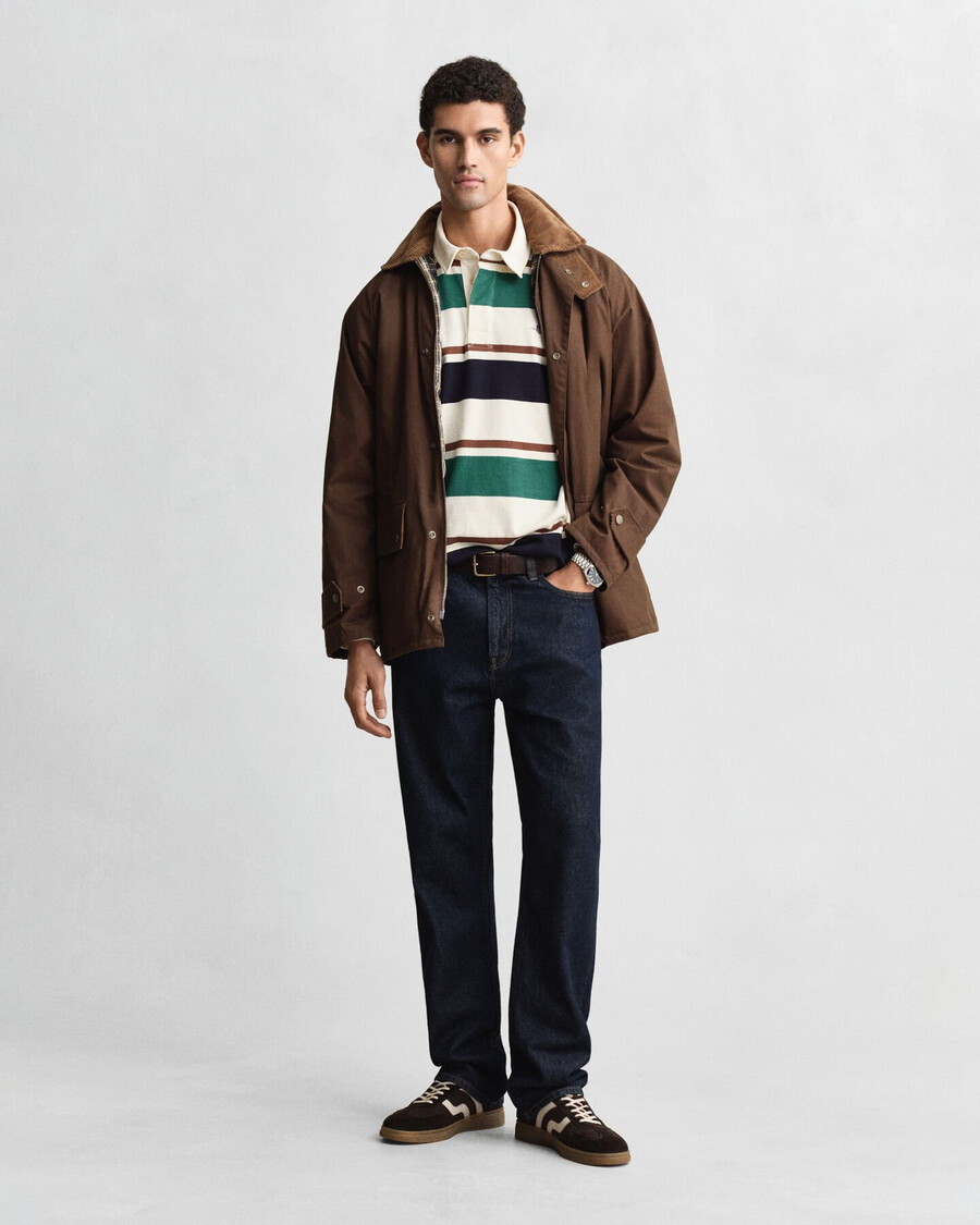 striped heavy rugger - cream