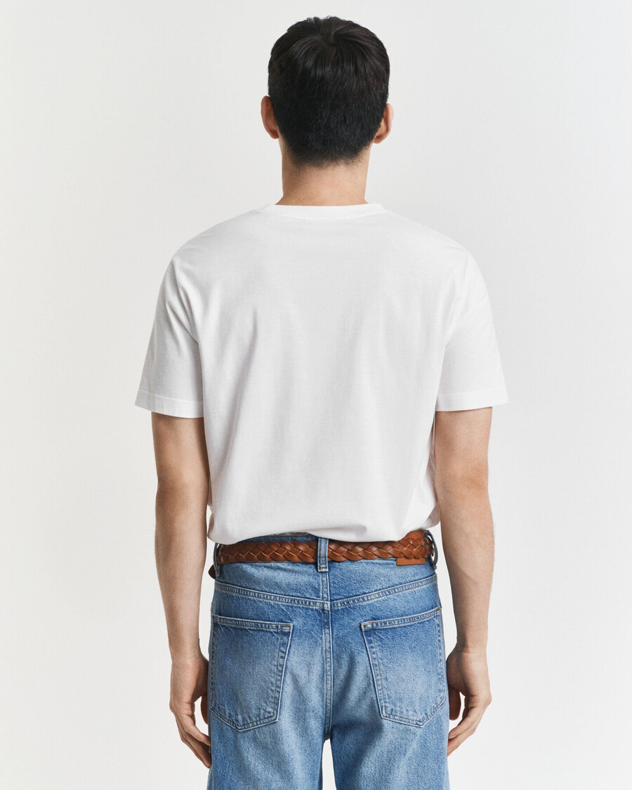 embroidered archive shield tshirt - white