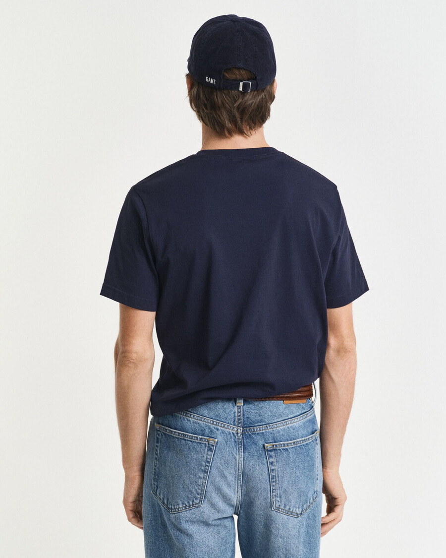 embroidered archive shield tshirt - evening blue