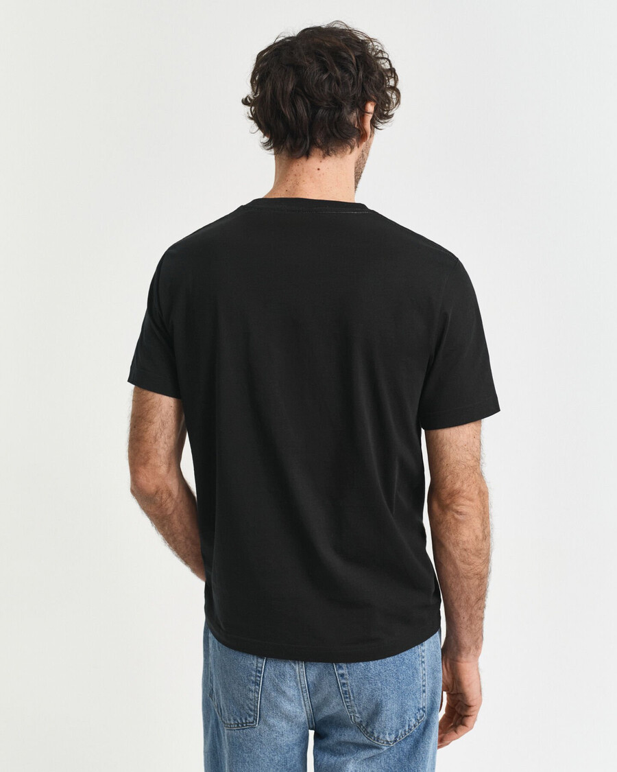 embroidered archive shield tshirt - black