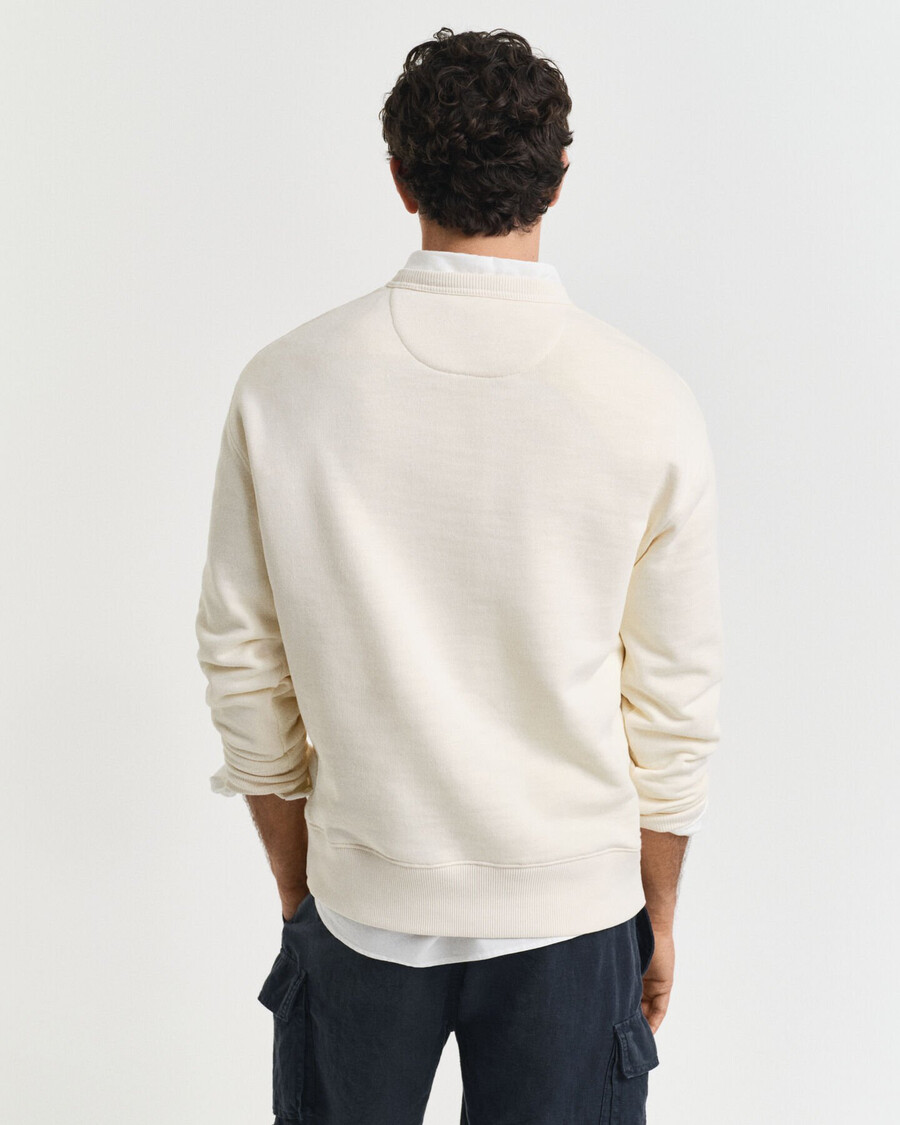 graphic crew neck sweatshirt - cream