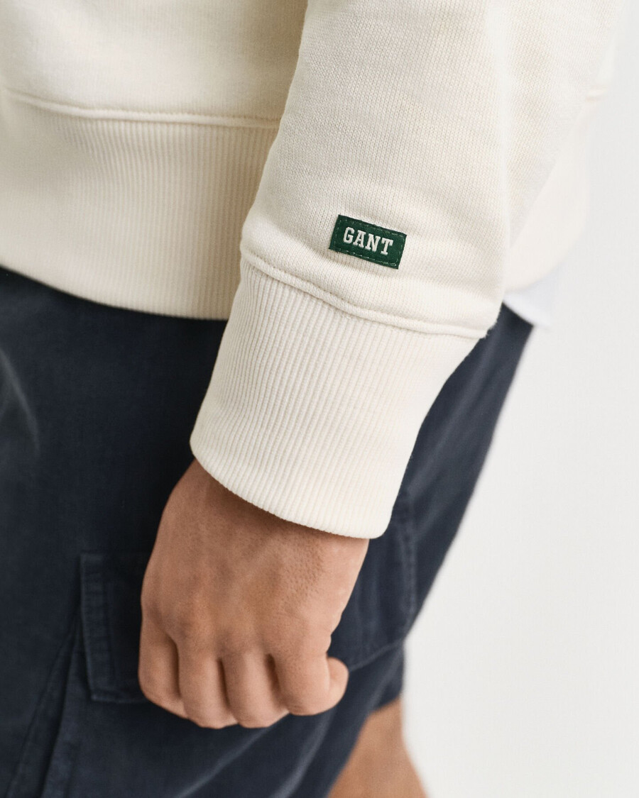 graphic crew neck sweatshirt - cream