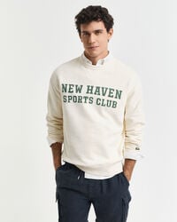 graphic crew neck sweatshirt - cream