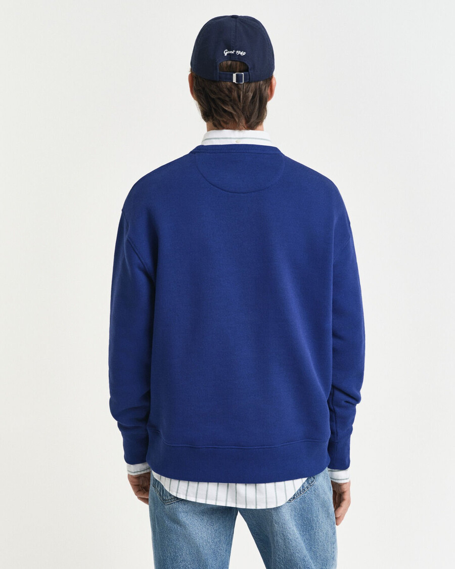 graphic crew neck sweatshirt - rich navy