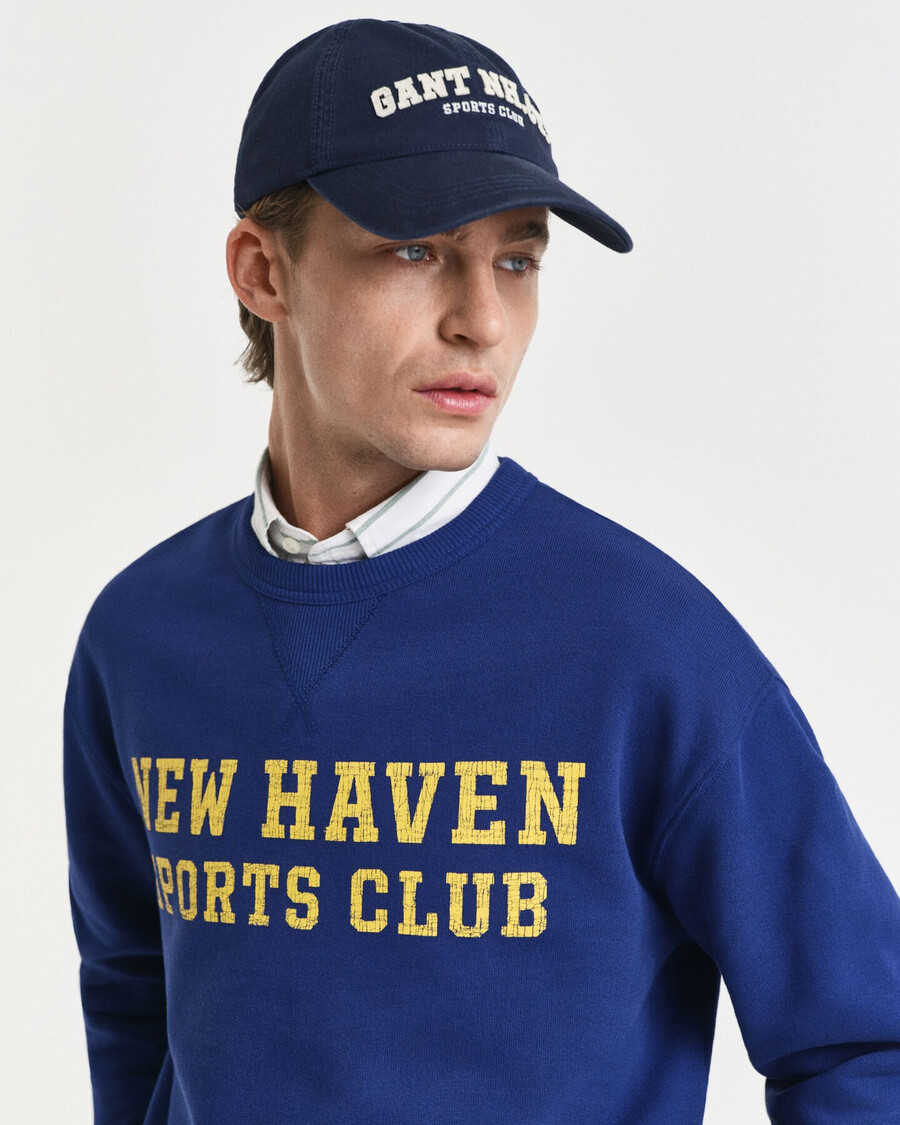 graphic crew neck sweatshirt - rich navy