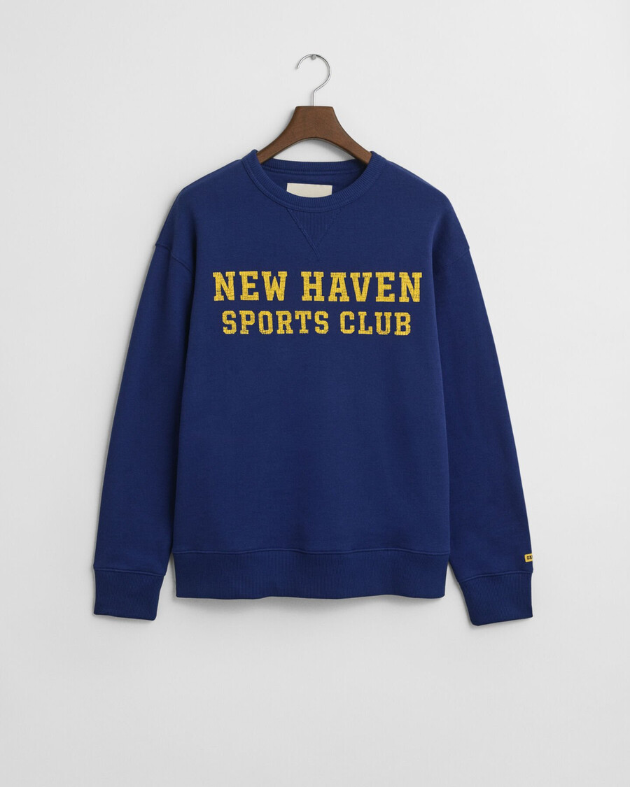 graphic crew neck sweatshirt - rich navy
