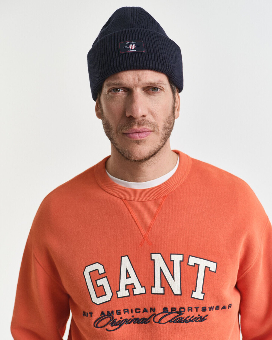 collegiate graphic crew neck sweatshirt - deep orange