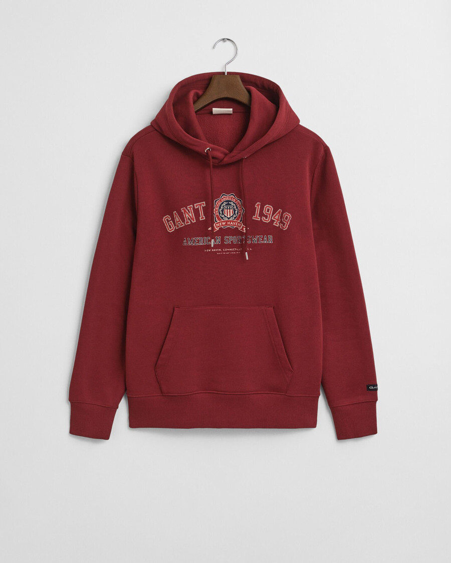 crest graphic hoodie - plumped red