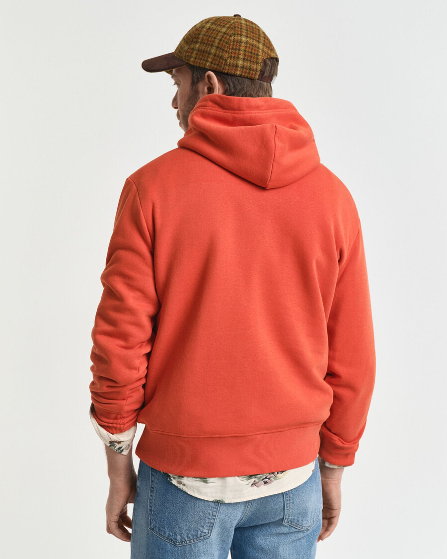 crest graphic hoodie - deep orange