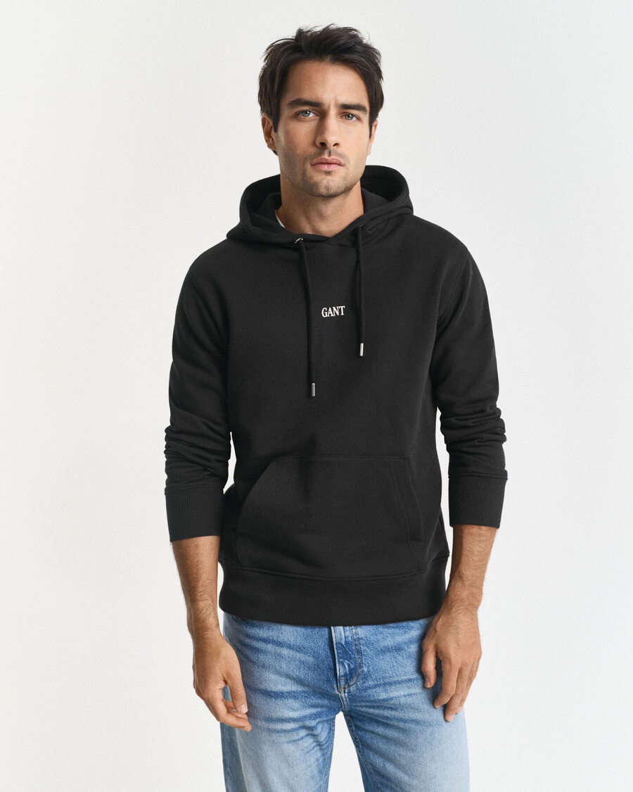 small graphic hoodie - black