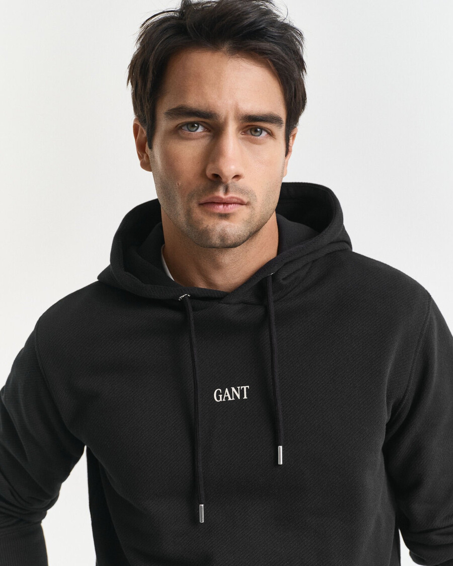 small graphic hoodie - black