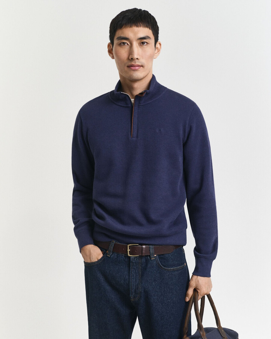 sacker rib halfzip sweatshirt - persian blue