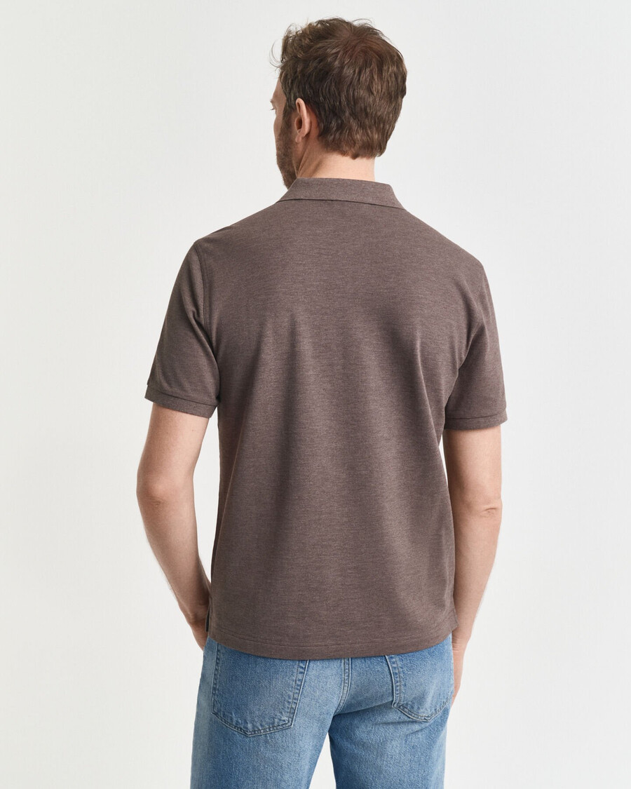 regular fit shield piqué polo shirt - seawood melange