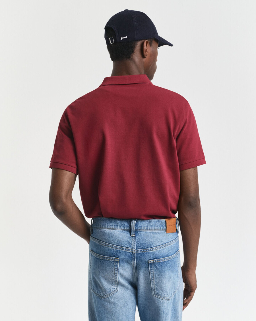 regular fit shield piqué polo shirt - plumped red