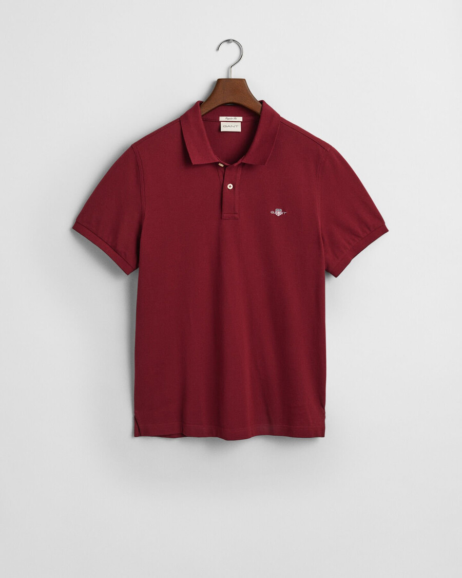 regular fit shield piqué polo shirt - plumped red