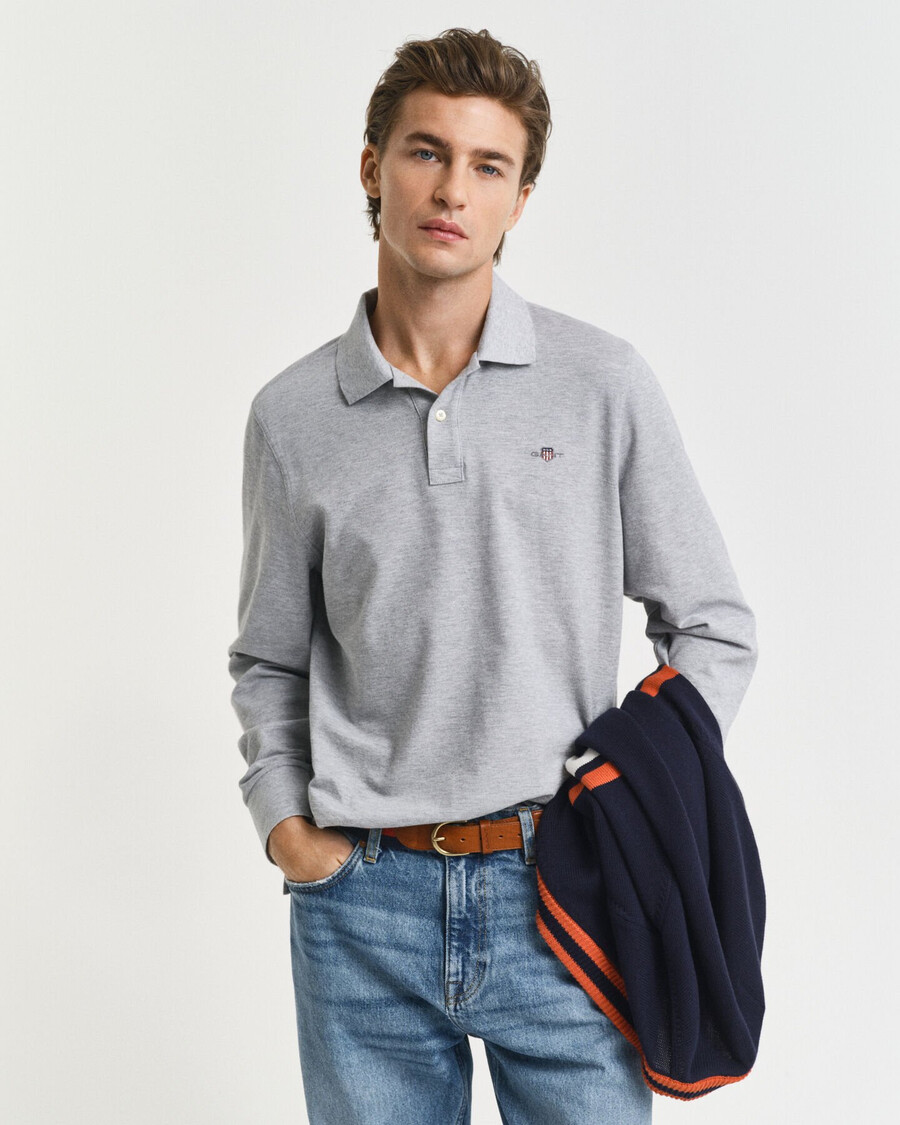shield piqué rugger - grey melange