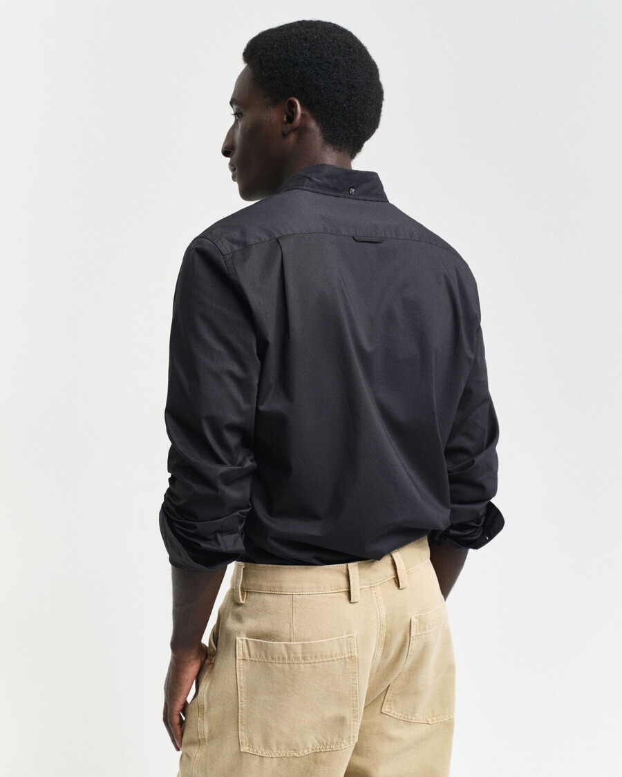 slim fit classic poplin shirt - black