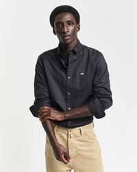 slim fit classic poplin shirt - black