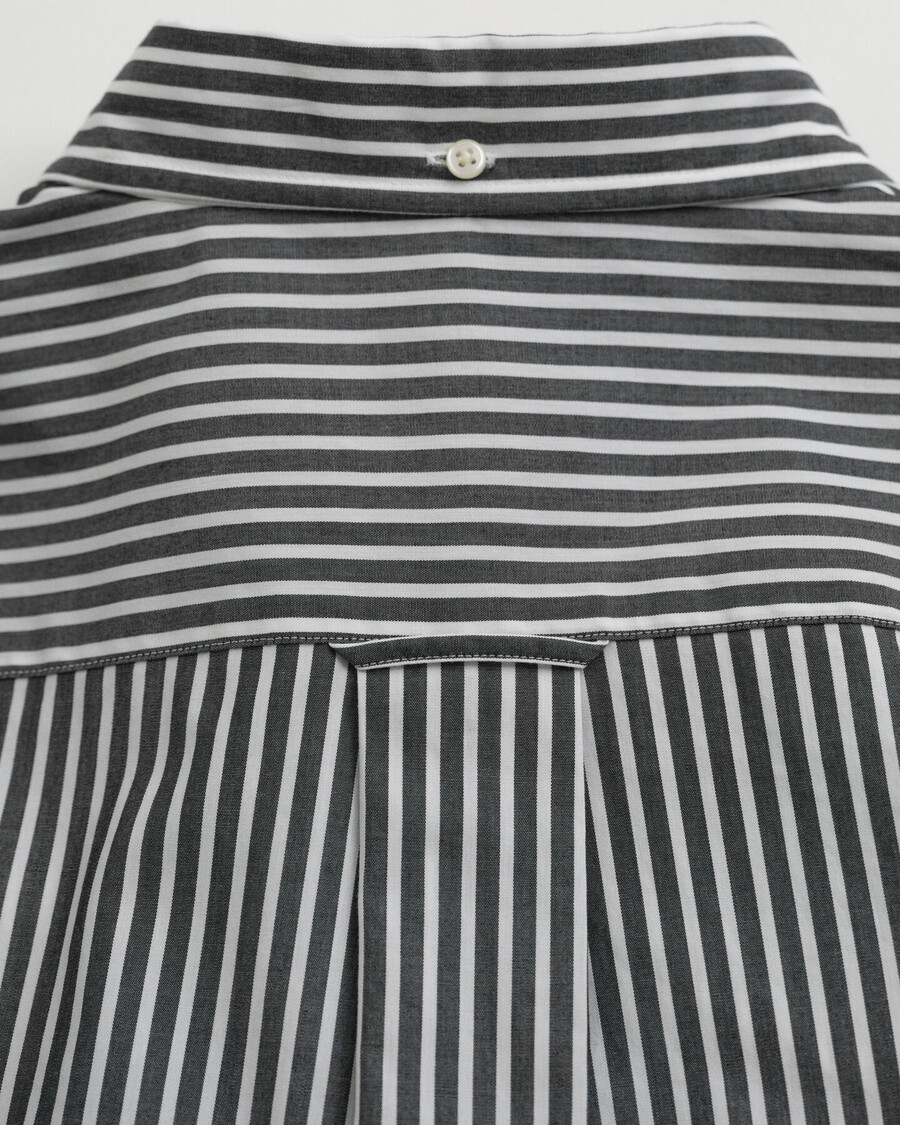regular fit classic striped poplin shirt - black