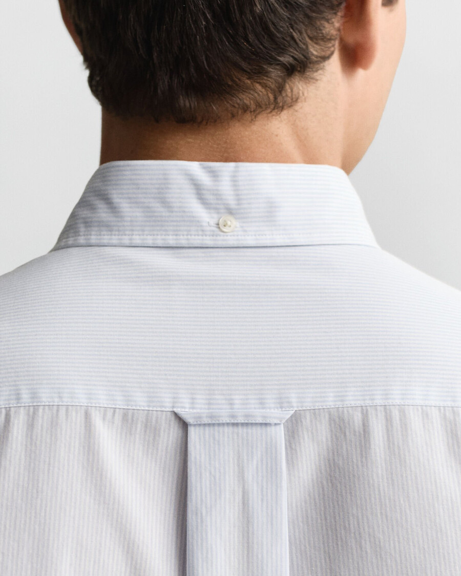 regular fit classic banker stripe poplin shirt - light blue
