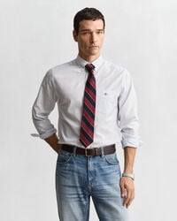 regular fit classic banker stripe poplin shirt - light blue