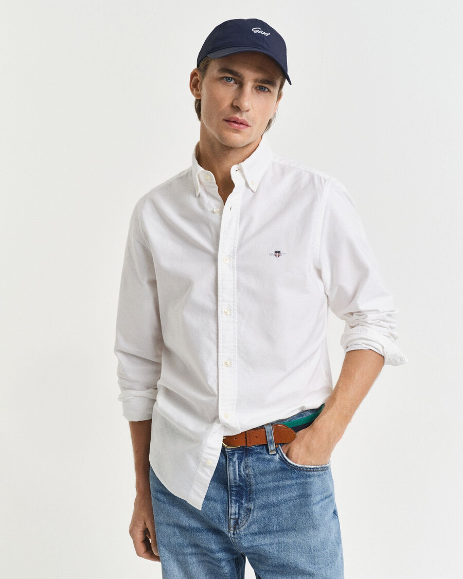 slim fit classic oxford shirt - white