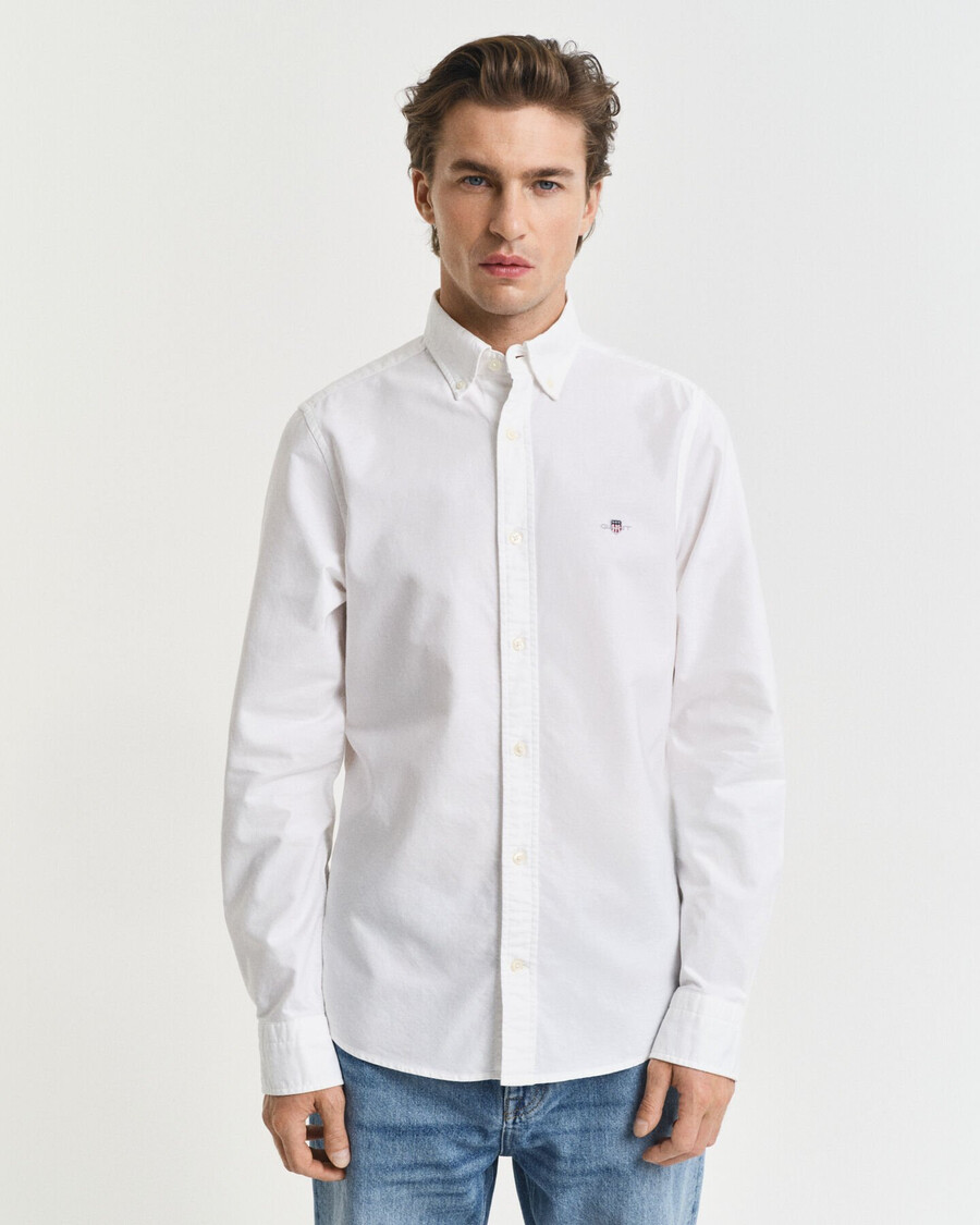 slim fit classic oxford shirt - white