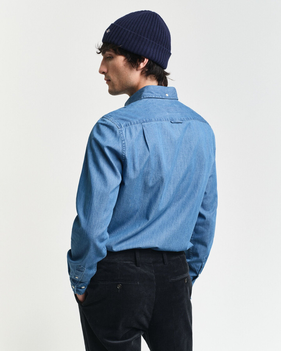 slim fit indigo shirt - semi light blue