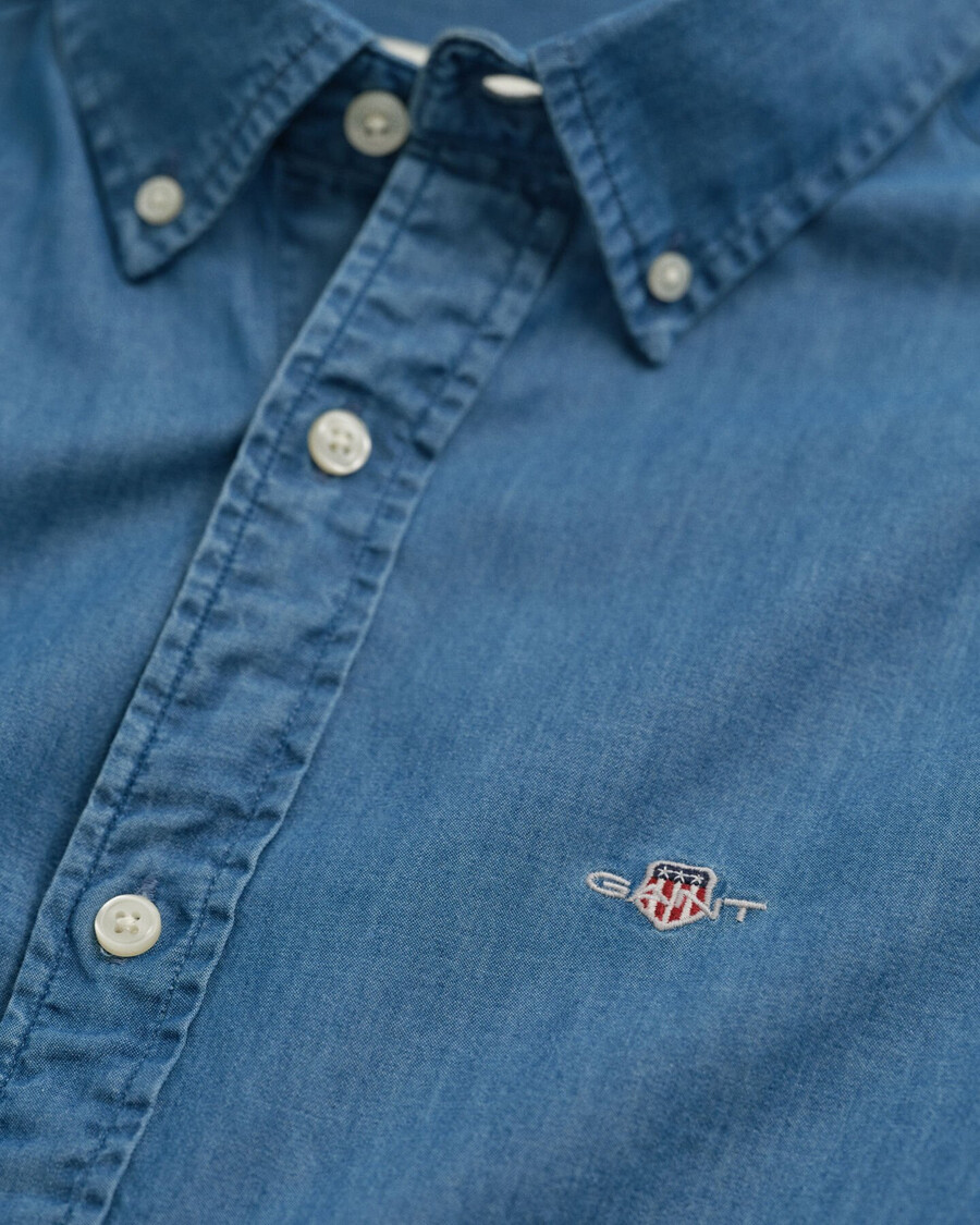 slim fit indigo shirt - semi light blue