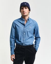 slim fit indigo shirt - semi light blue