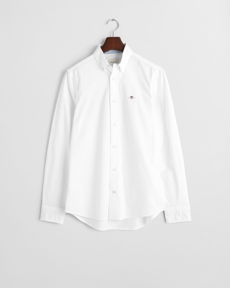 slim fit oxford stretch shirt - white
