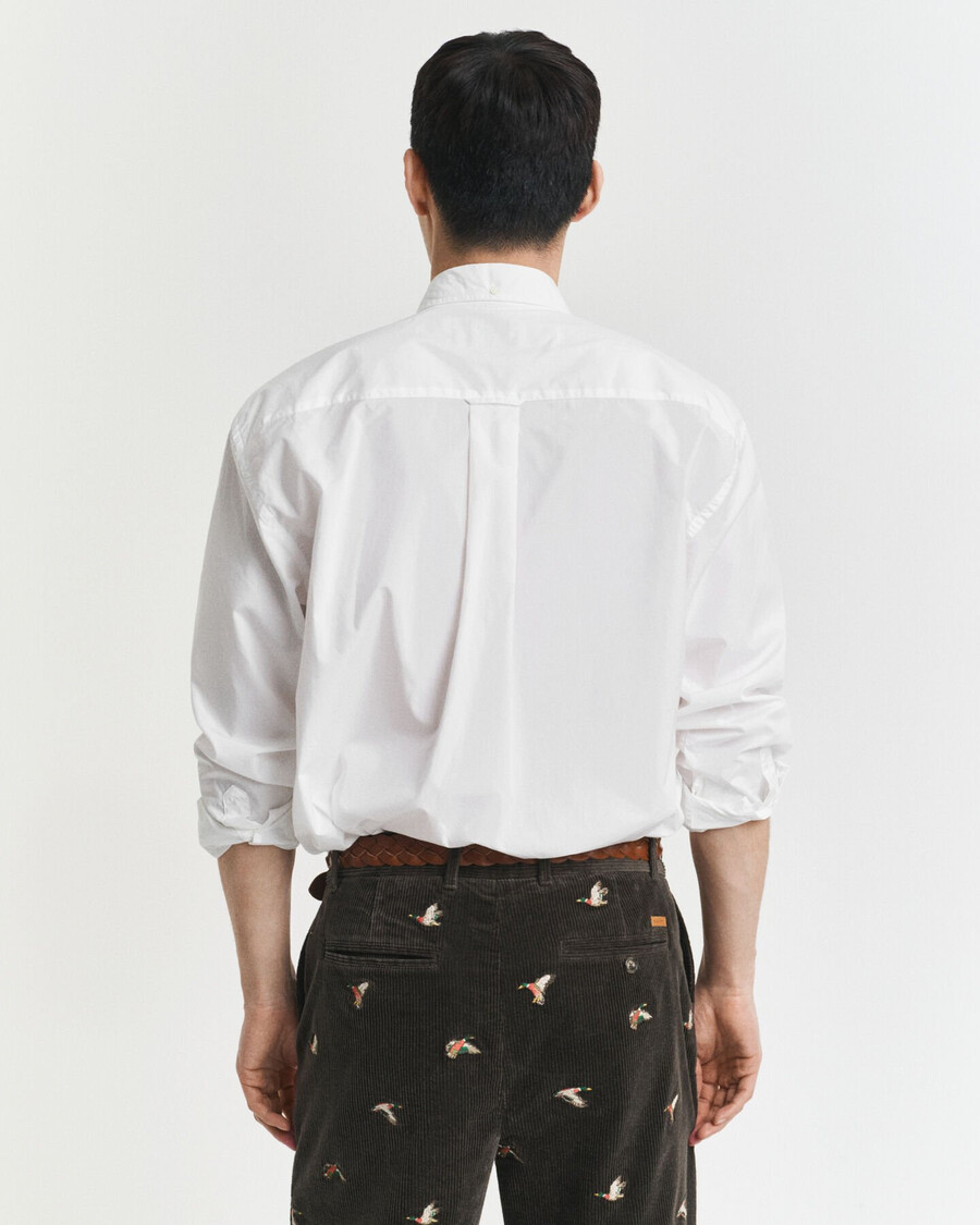 relaxed fit heritage poplin shirt - white