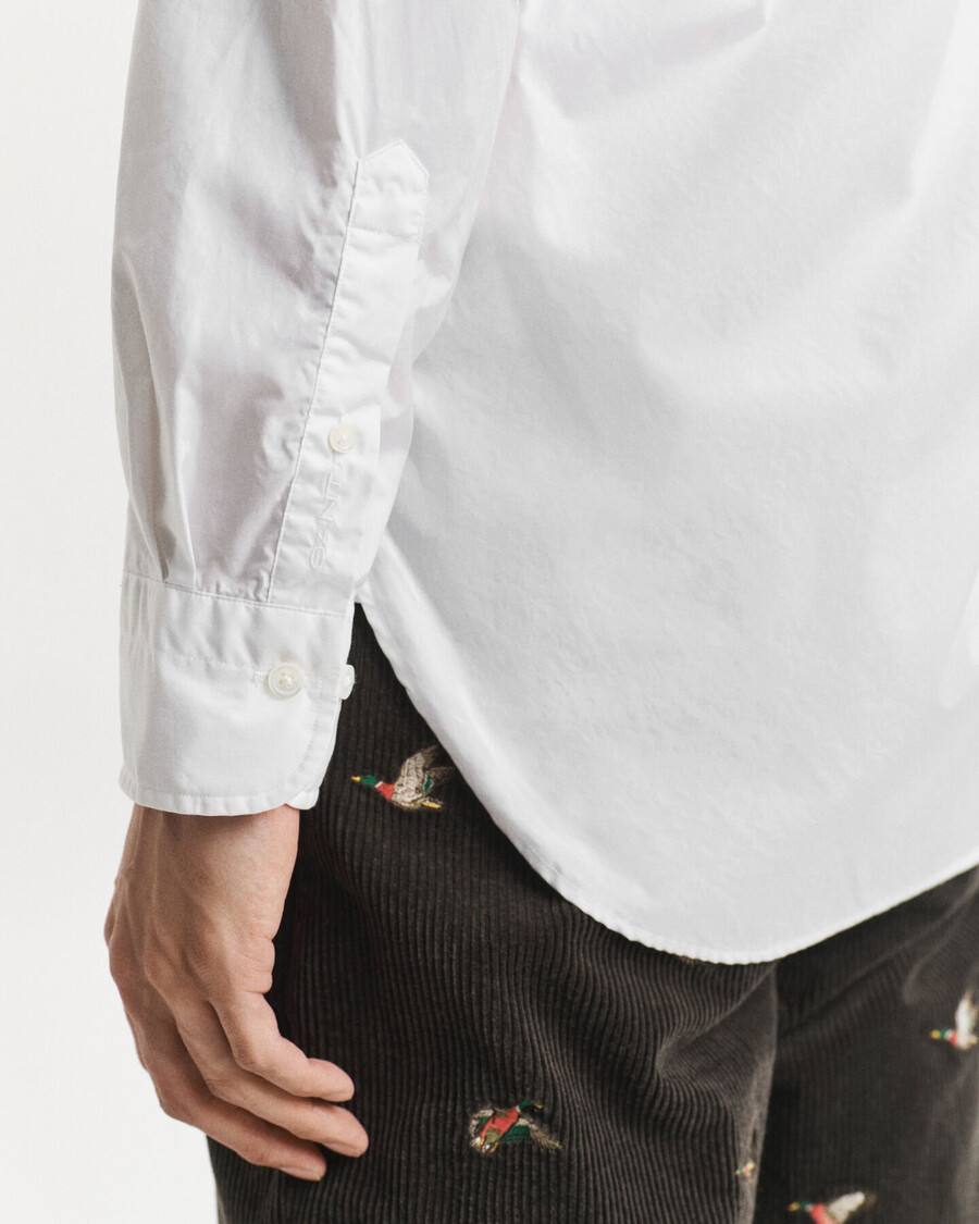 relaxed fit heritage poplin shirt - white